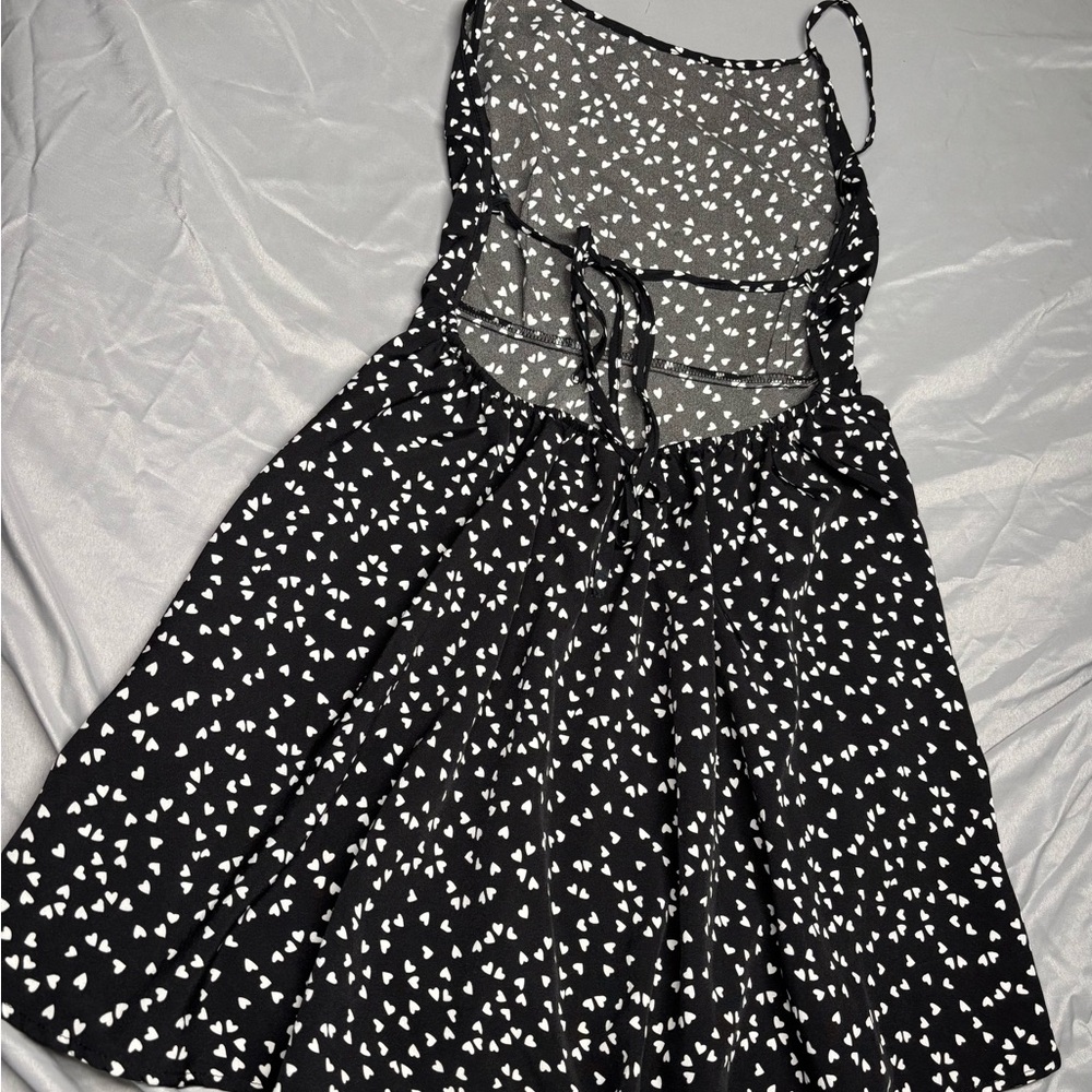 Black and White Heart Print Dress